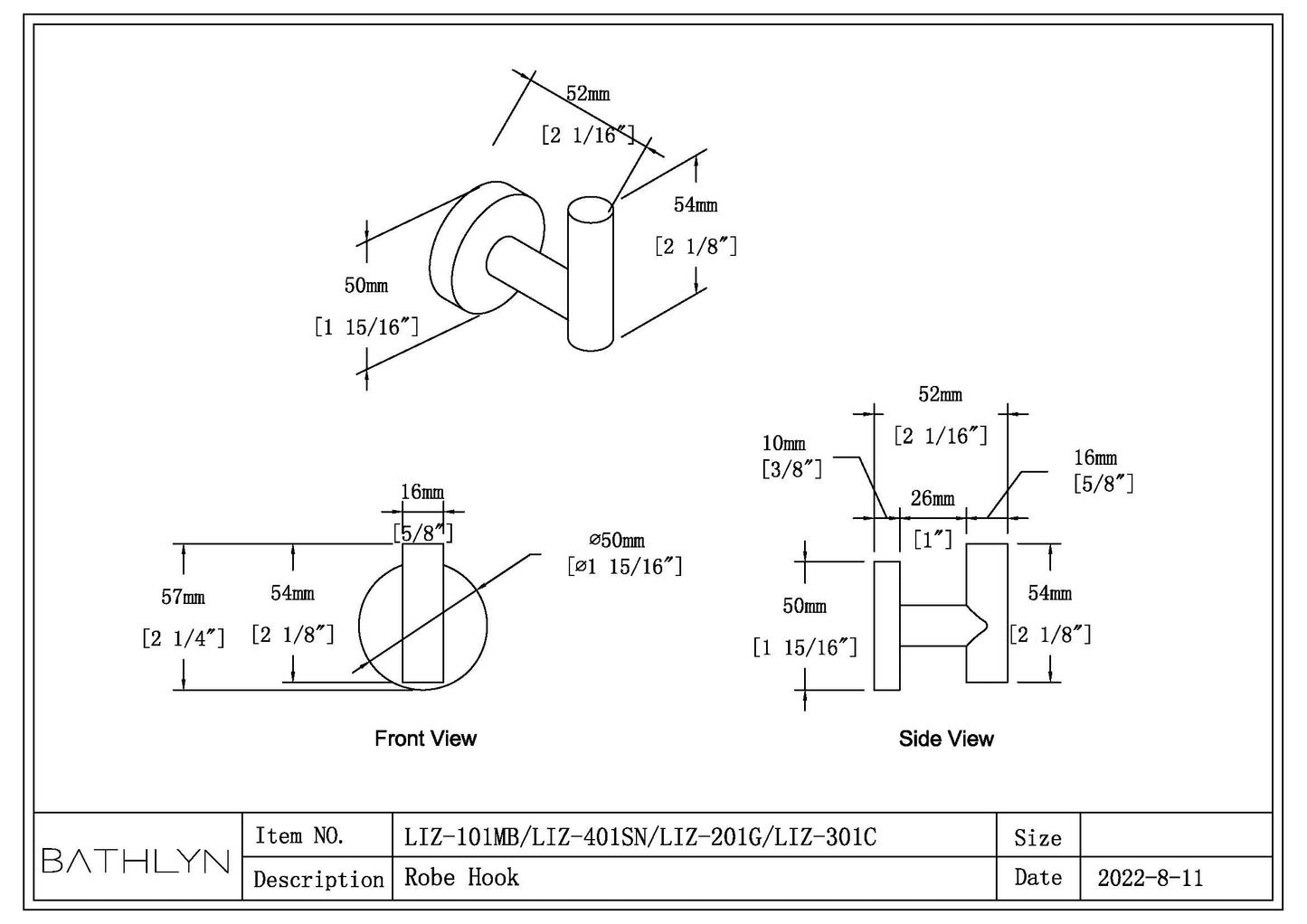 Elizabeth J-Hook Robe Hook