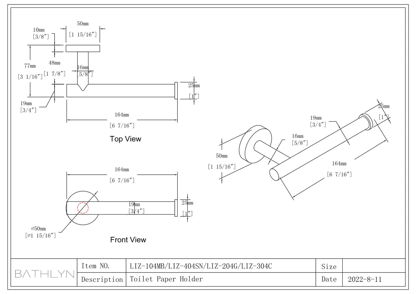 Elizabeth Wall Mounted Toilet Paper Holder