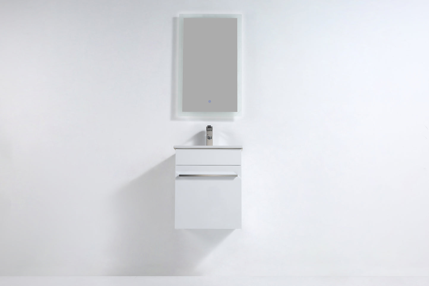 Millennium Modern Design Gloss White Bathroom Vanity Set with Cabinet and Counter Sink
