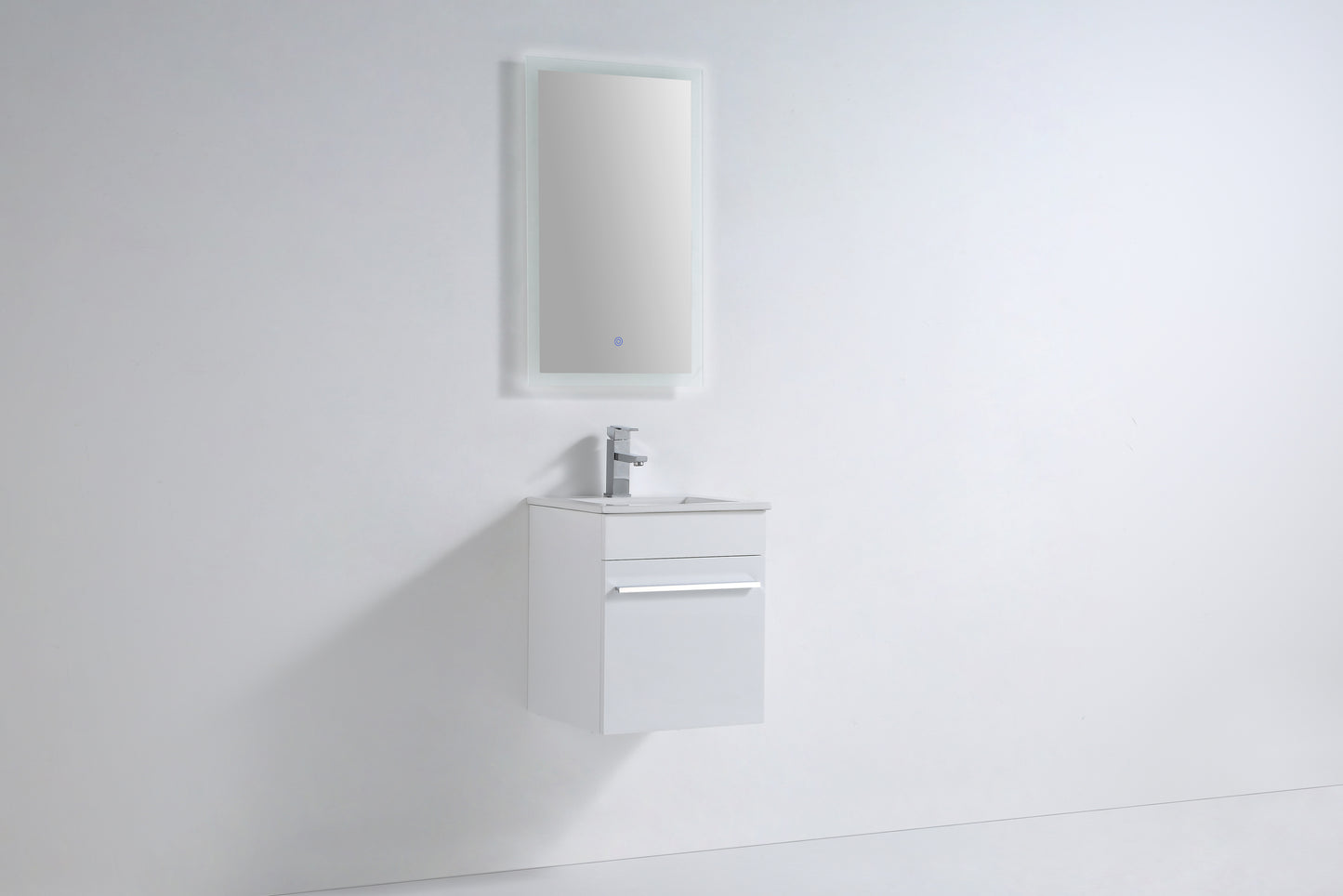 Millennium Modern Design Gloss White Bathroom Vanity Set with Cabinet and Counter Sink