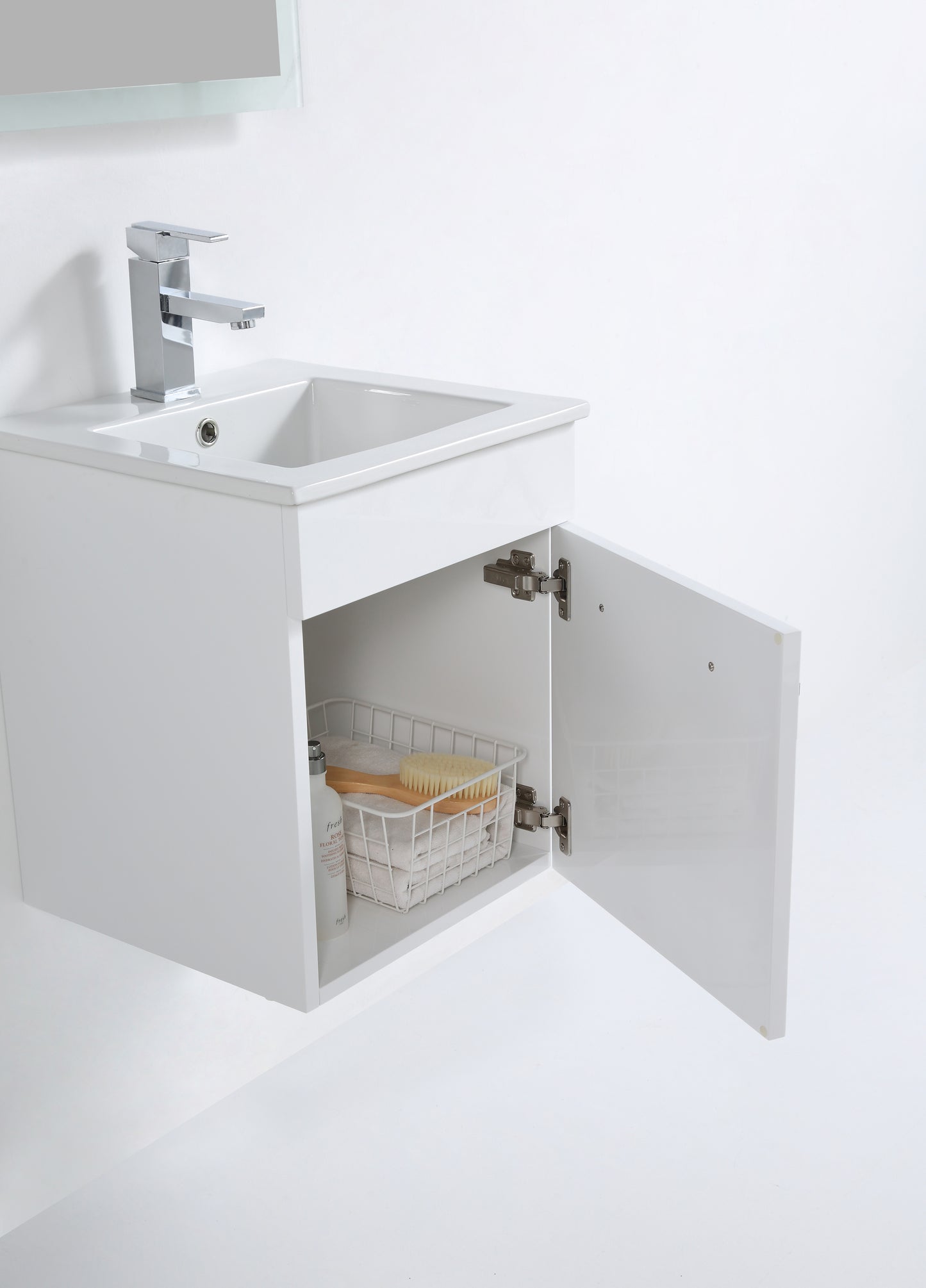 Millennium Modern Design Gloss White Bathroom Vanity Set with Cabinet and Counter Sink