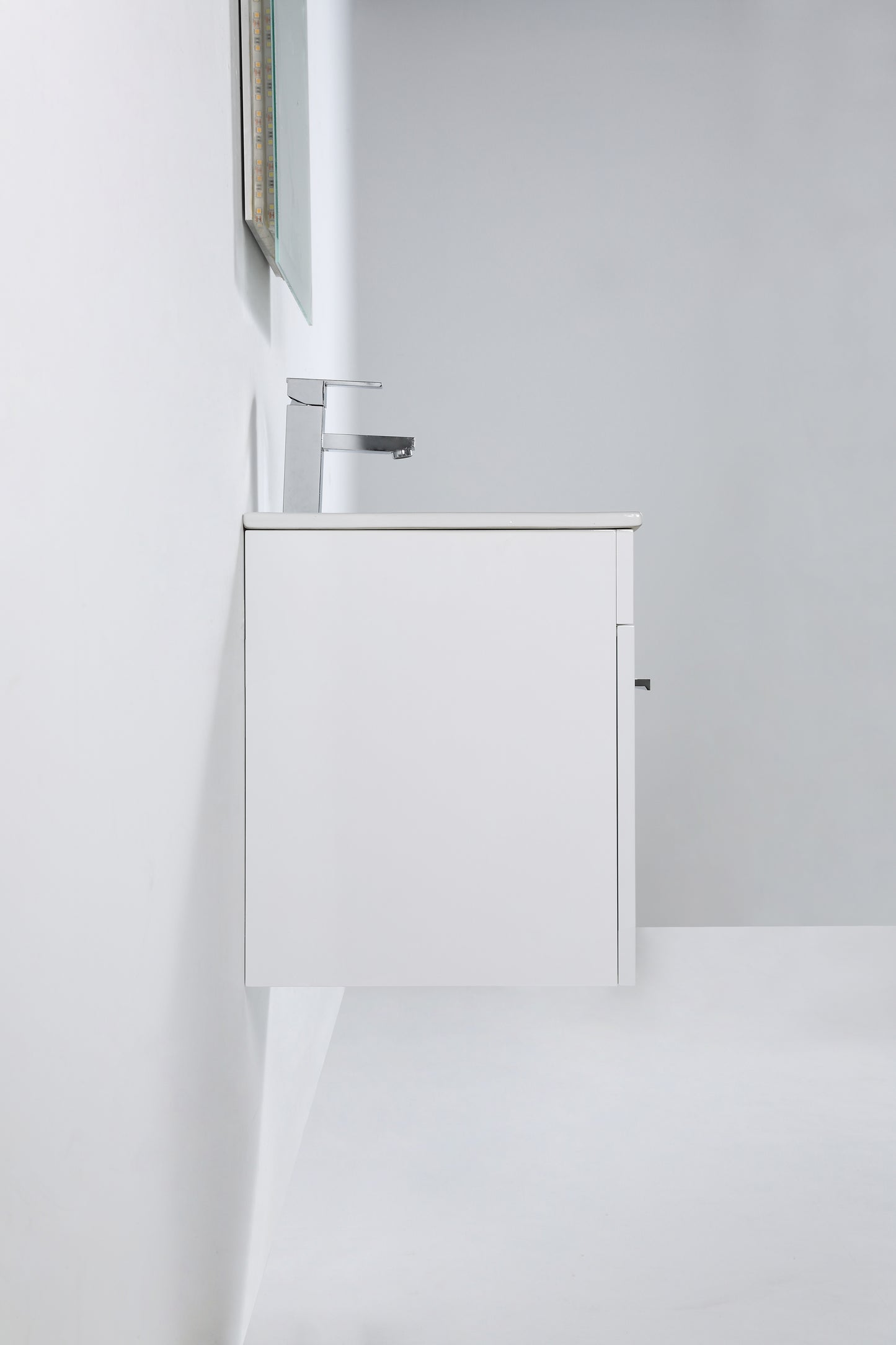 Millennium Modern Design Gloss White Bathroom Vanity Set with Cabinet and Counter Sink