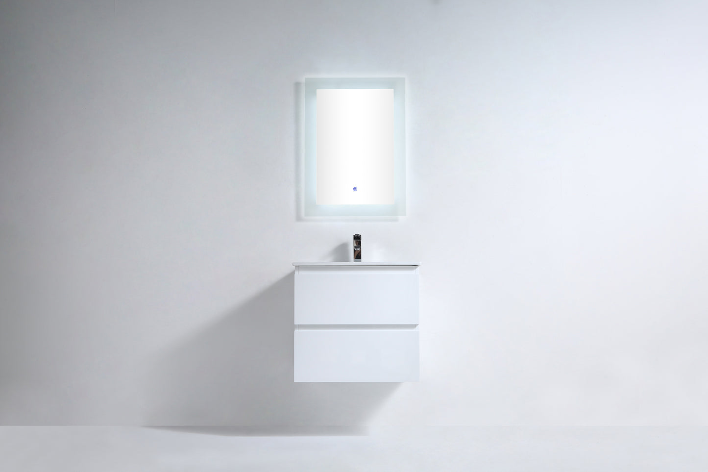 Millennium Modern Design Gloss White Bathroom Vanity Set with Cabinet and Counter Sink