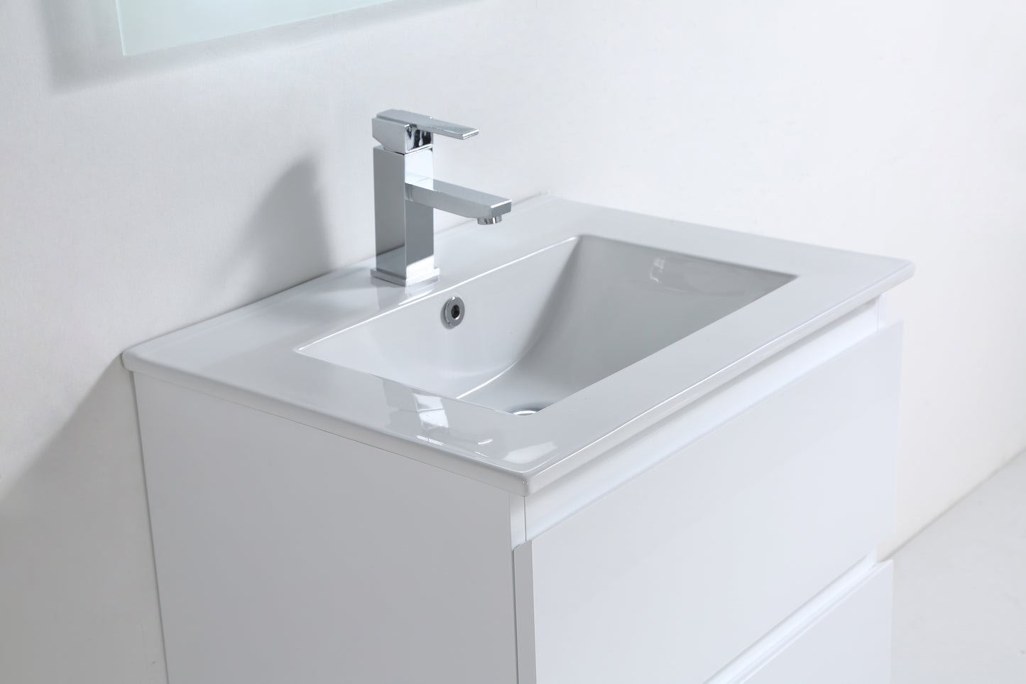 Millennium Modern Design Gloss White Bathroom Vanity Set with Cabinet and Counter Sink