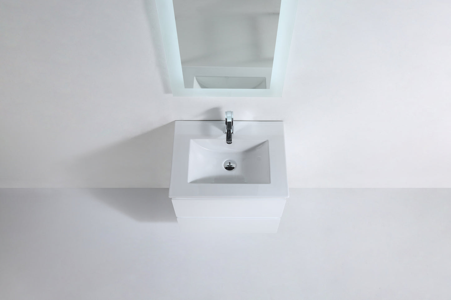 Millennium Modern Design Gloss White Bathroom Vanity Set with Cabinet and Counter Sink