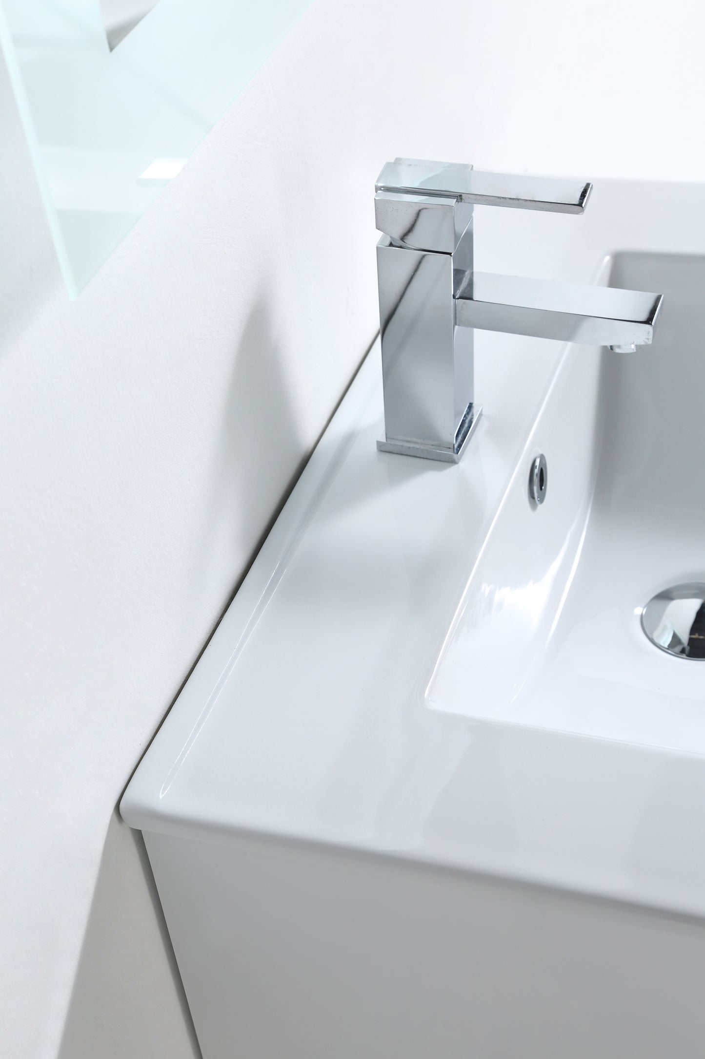 Millennium Modern Design Gloss White Bathroom Vanity Set with Cabinet and Counter Sink
