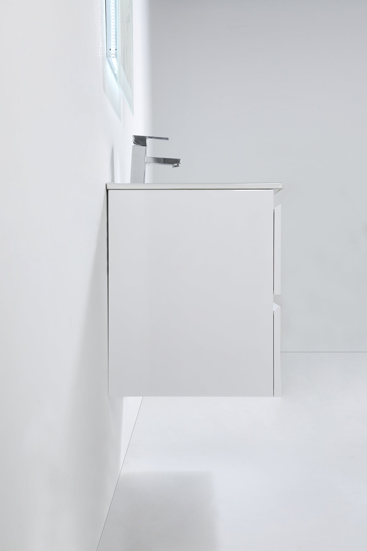 Millennium Modern Design Gloss White Bathroom Vanity Set with Cabinet and Counter Sink