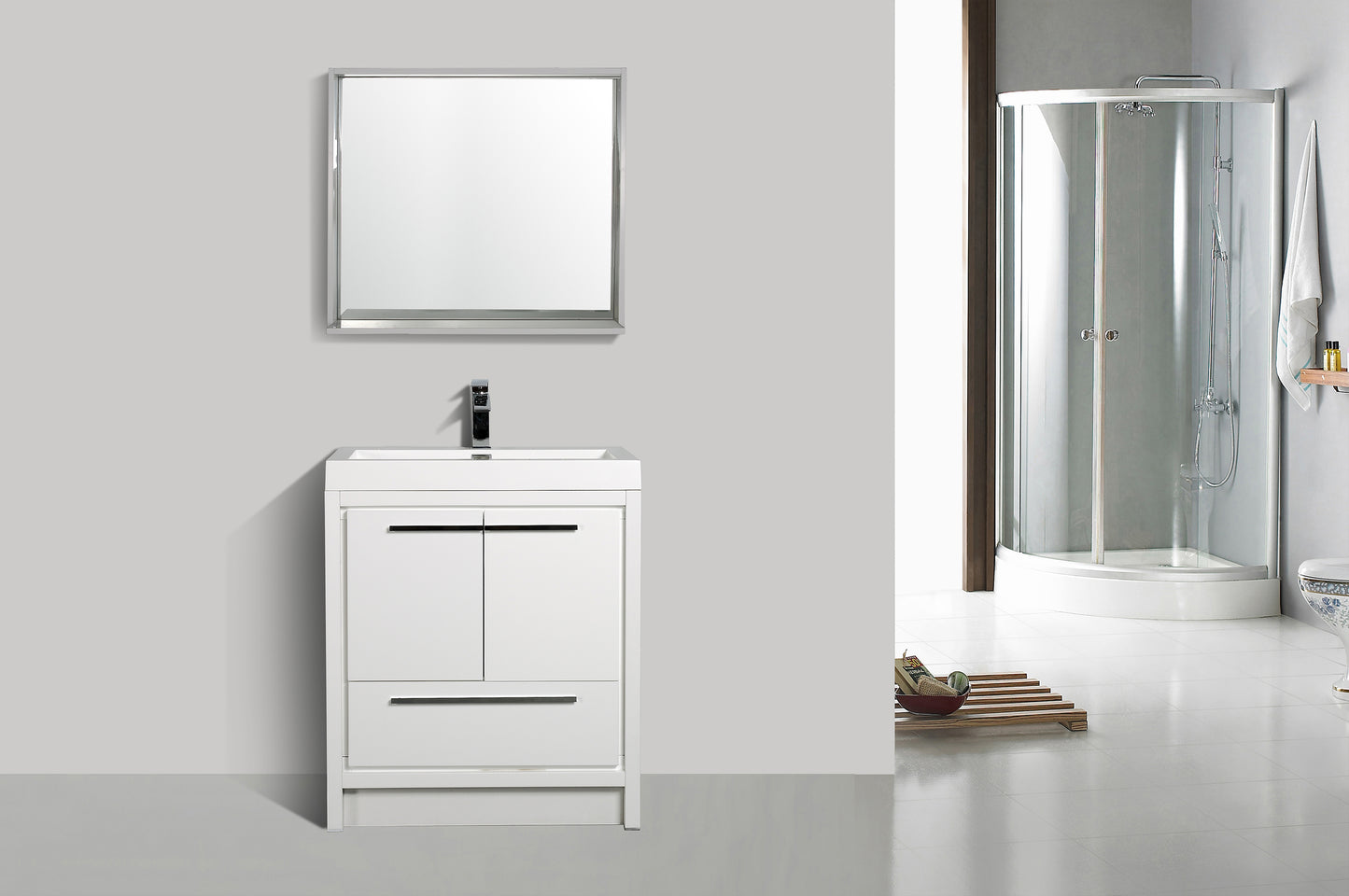 Boardwalk Modern Design Bathroom Furniture Set with Cabinet and Basin