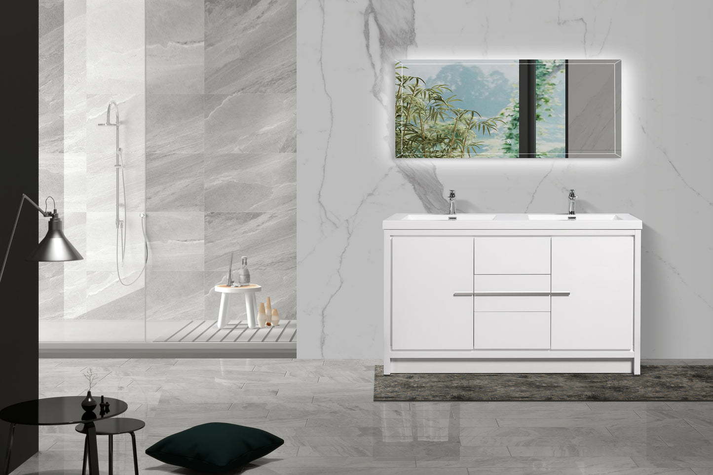 Boardwalk Modern Design Bathroom Furniture Set with Cabinet and Basin