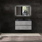 Bridgeport Wall Mounted Vanity Set with Oversized Storage Cabinet and Black Integrated Basin