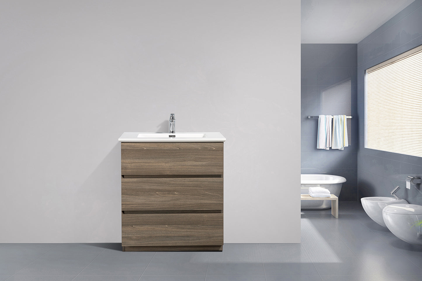 Cascade 30 in. Bathroom Furniture Set with Cabinet and Basin