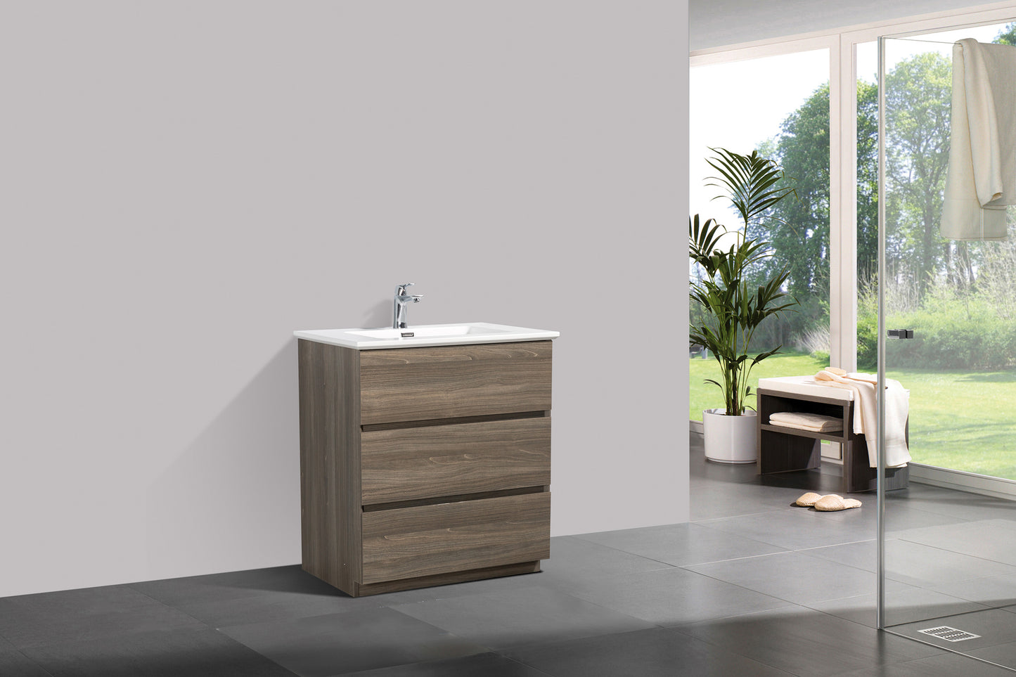 Cascade 30 in. Bathroom Furniture Set with Cabinet and Basin