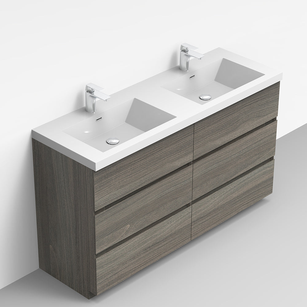 Cascade 59 in. Bathroom Furniture Set with Cabinet and Basin