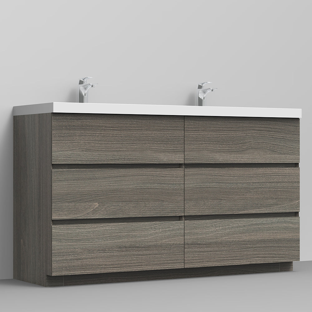 Cascade 59 in. Bathroom Furniture Set with Cabinet and Basin