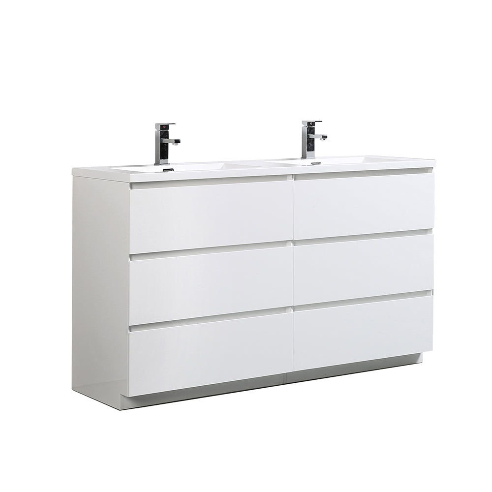Cascade 59 in. Bathroom Furniture Set with Cabinet and Basin