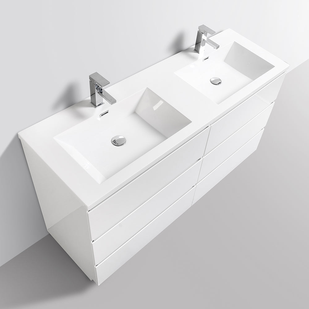 Cascade 59 in. Bathroom Furniture Set with Cabinet and Basin