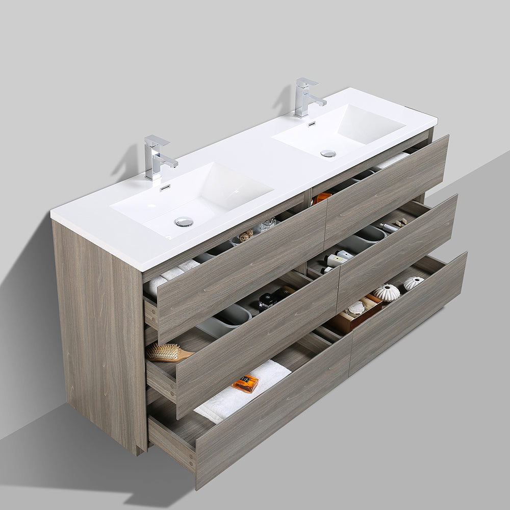 Cascade 71 in. Bathroom Furniture Set with Cabinet and Basin