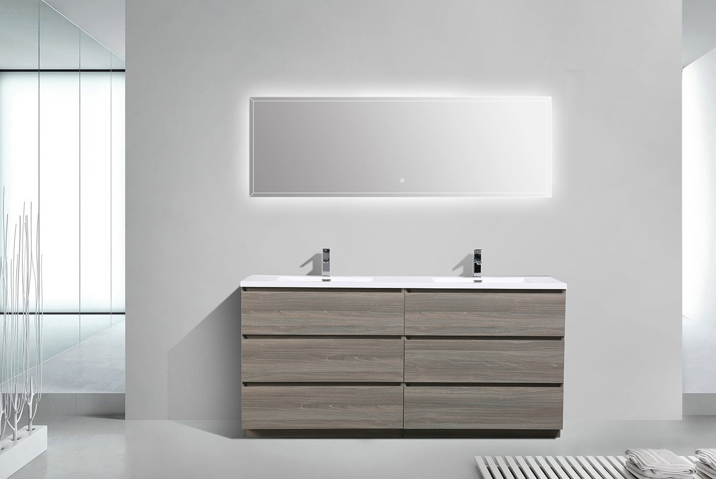 Cascade 71 in. Bathroom Furniture Set with Cabinet and Basin