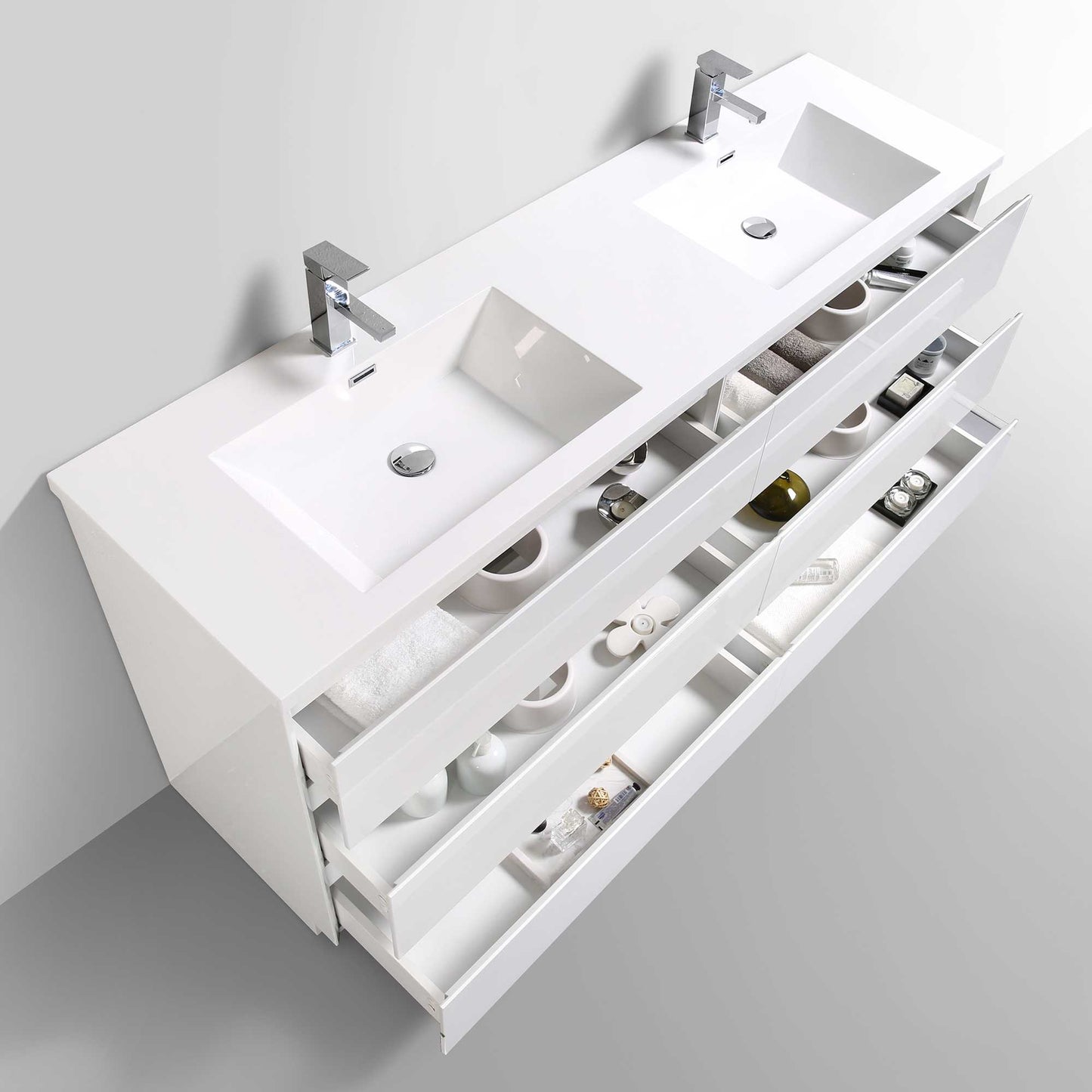 Cascade 71 in. Bathroom Furniture Set with Cabinet and Basin