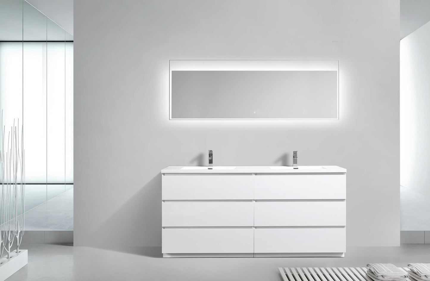 Cascade 71 in. Bathroom Furniture Set with Cabinet and Basin