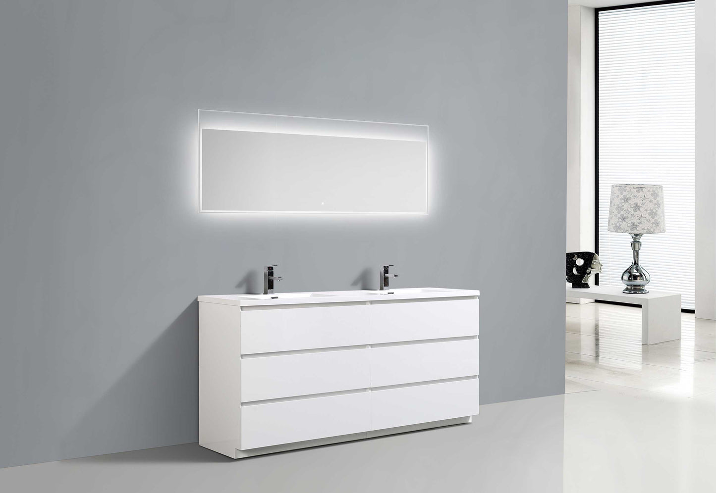 Cascade 71 in. Bathroom Furniture Set with Cabinet and Basin