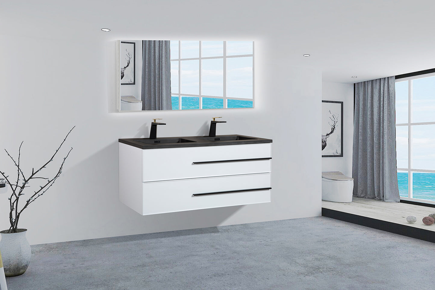 Metropolitan 48 in. American Style Bathroom Vanity Washbasin with U Drawer