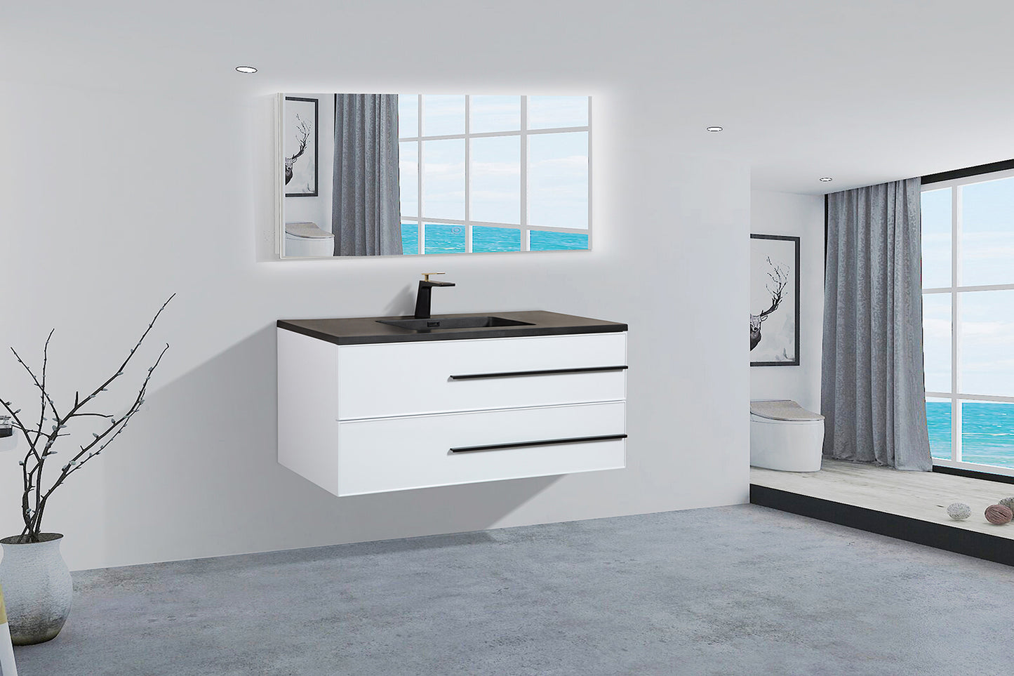 Metropolitan 48 in. American Style Bathroom Vanity Washbasin with U Drawer