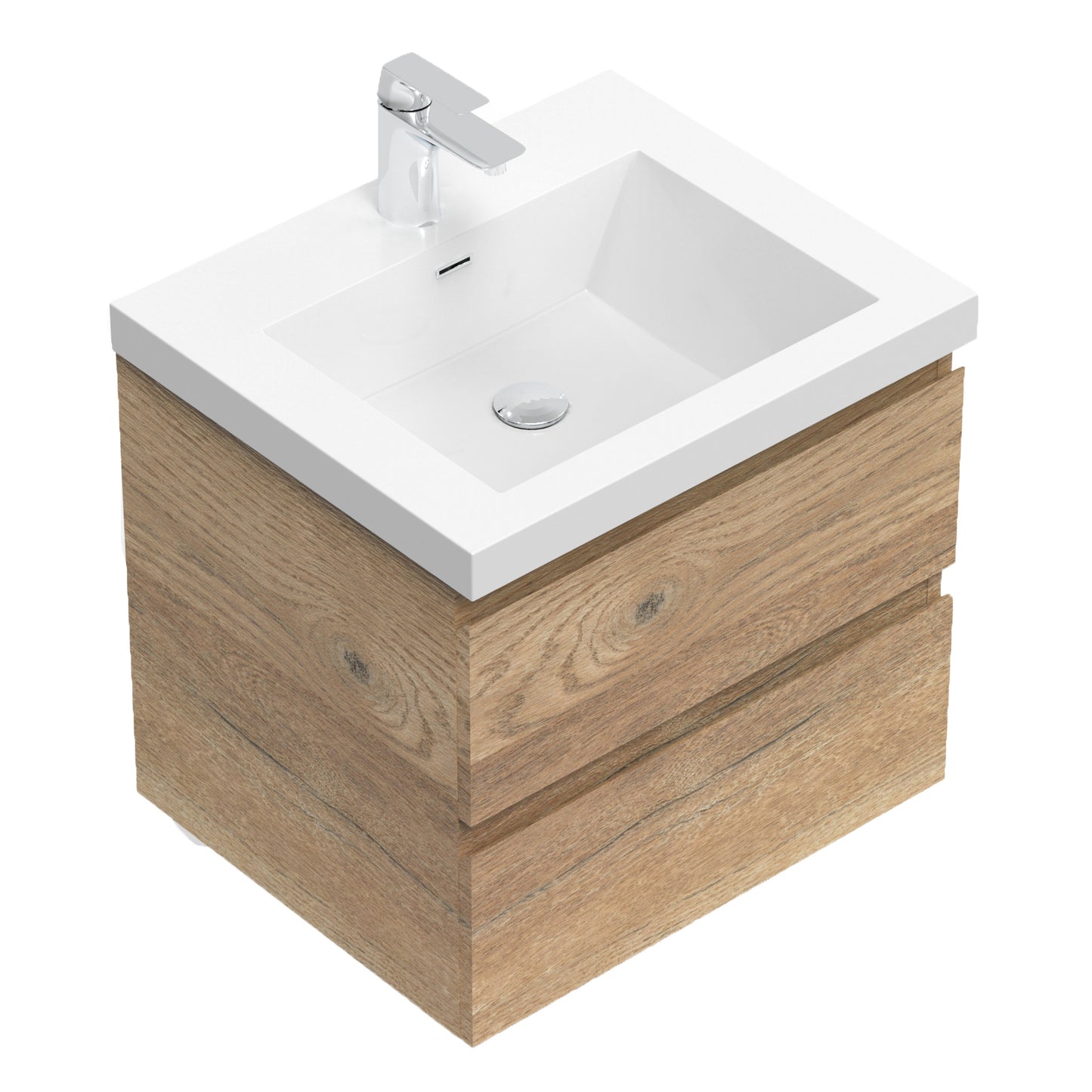 Newport Modern Design Oak Bathroom Furniture Set with Cabinet and Basin