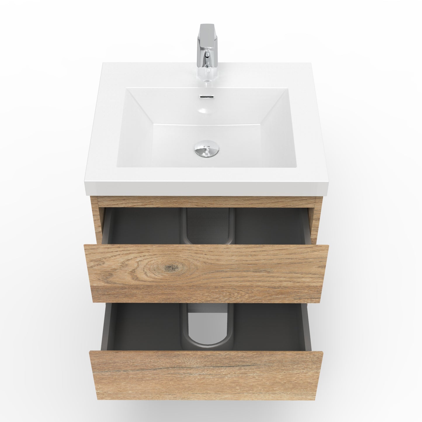 Newport Modern Design Oak Bathroom Furniture Set with Cabinet and Basin