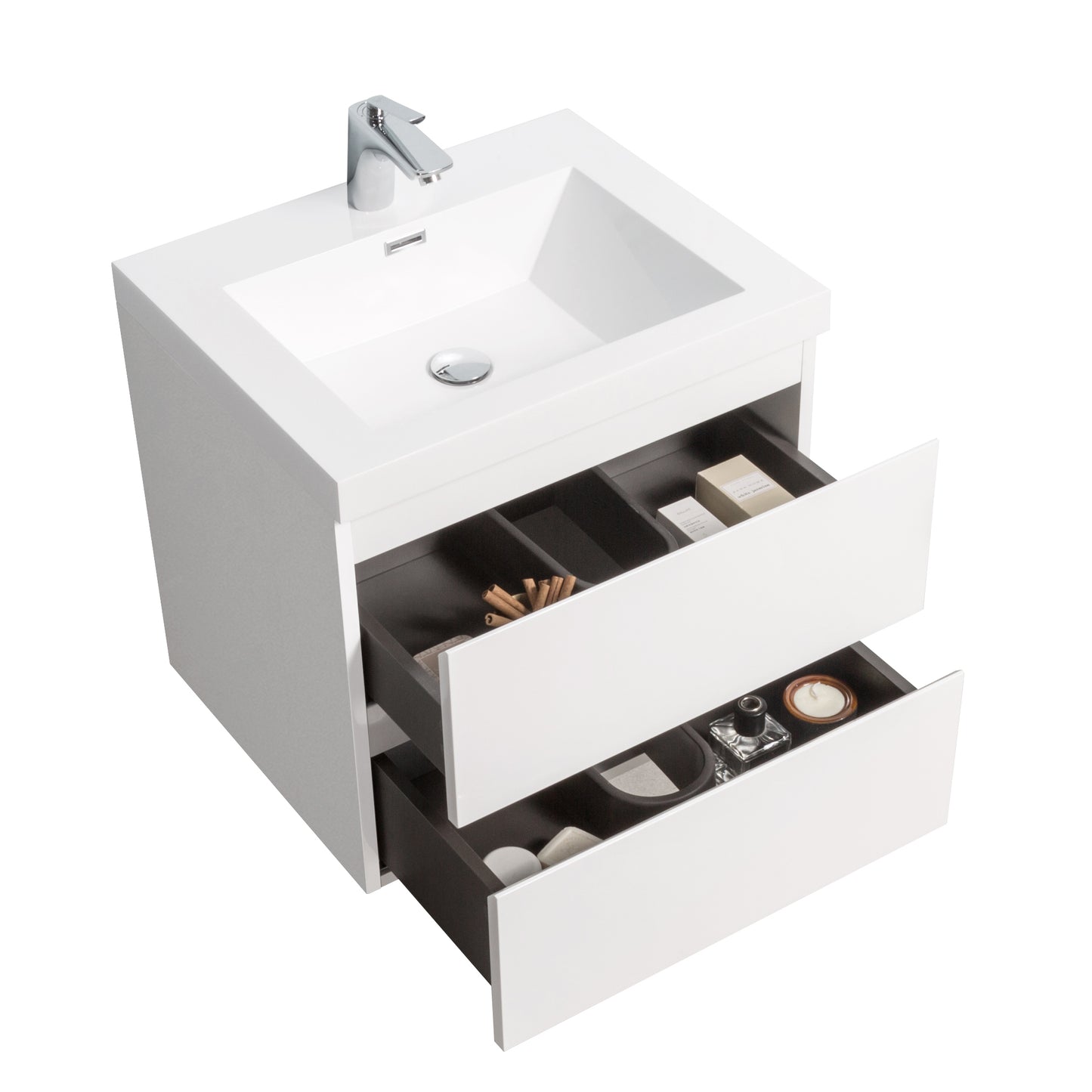 Newport Modern Design White Bathroom Furniture Set with Cabinet and Basin