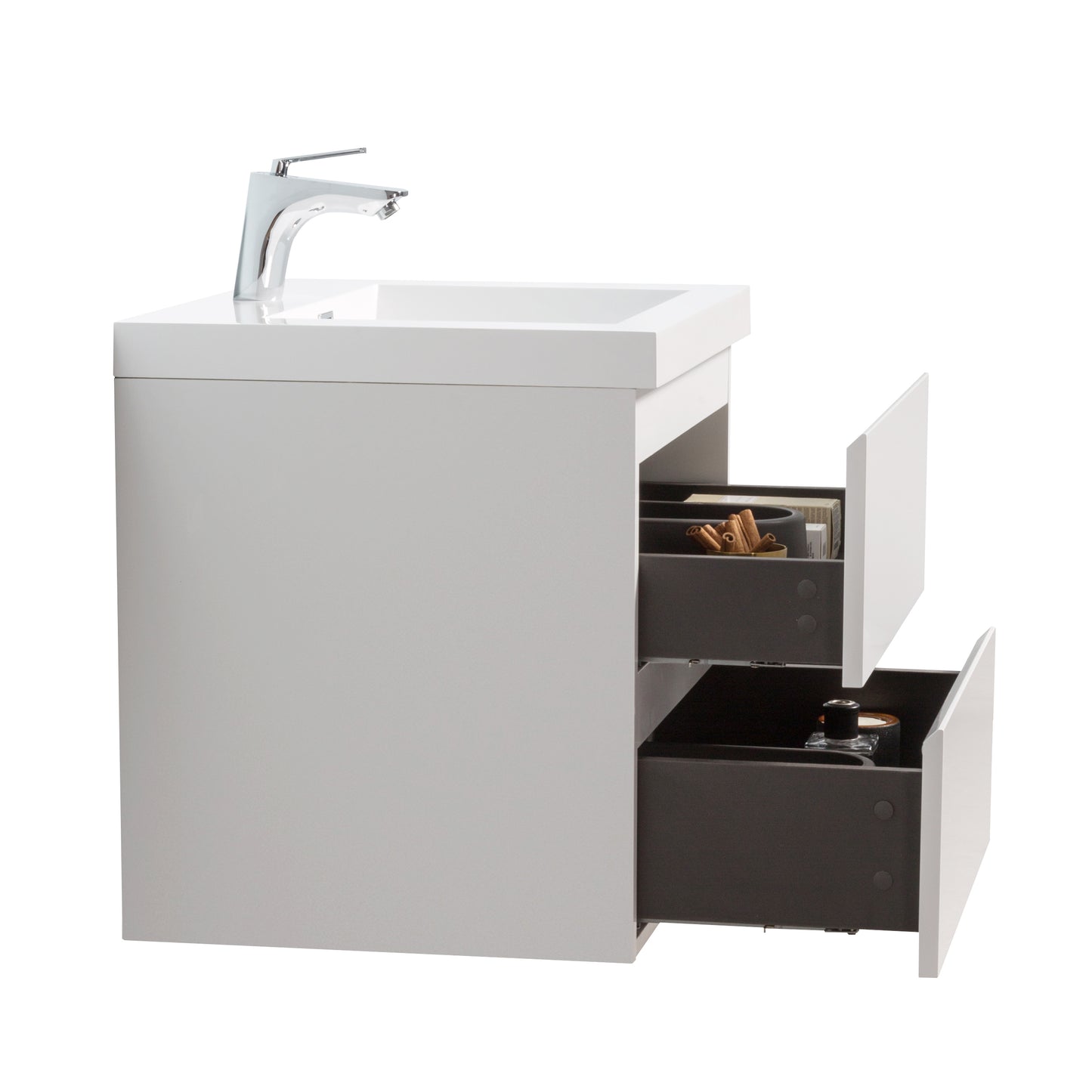 Newport Modern Design White Bathroom Furniture Set with Cabinet and Basin