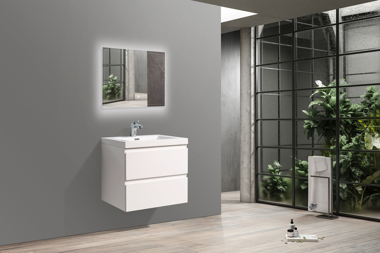 Newport Modern Design White Bathroom Furniture Set with Cabinet and Basin