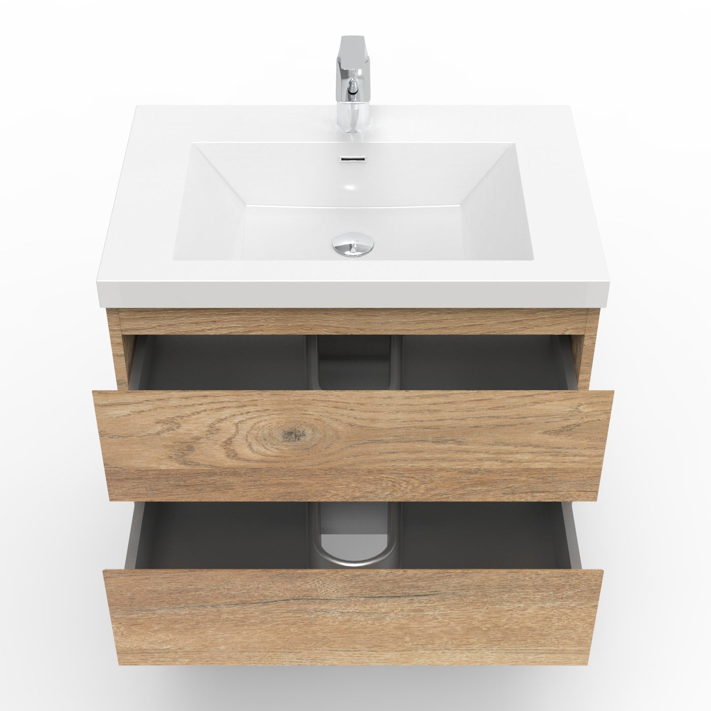 Newport Modern Design Oak Bathroom Furniture Set with Cabinet and Basin