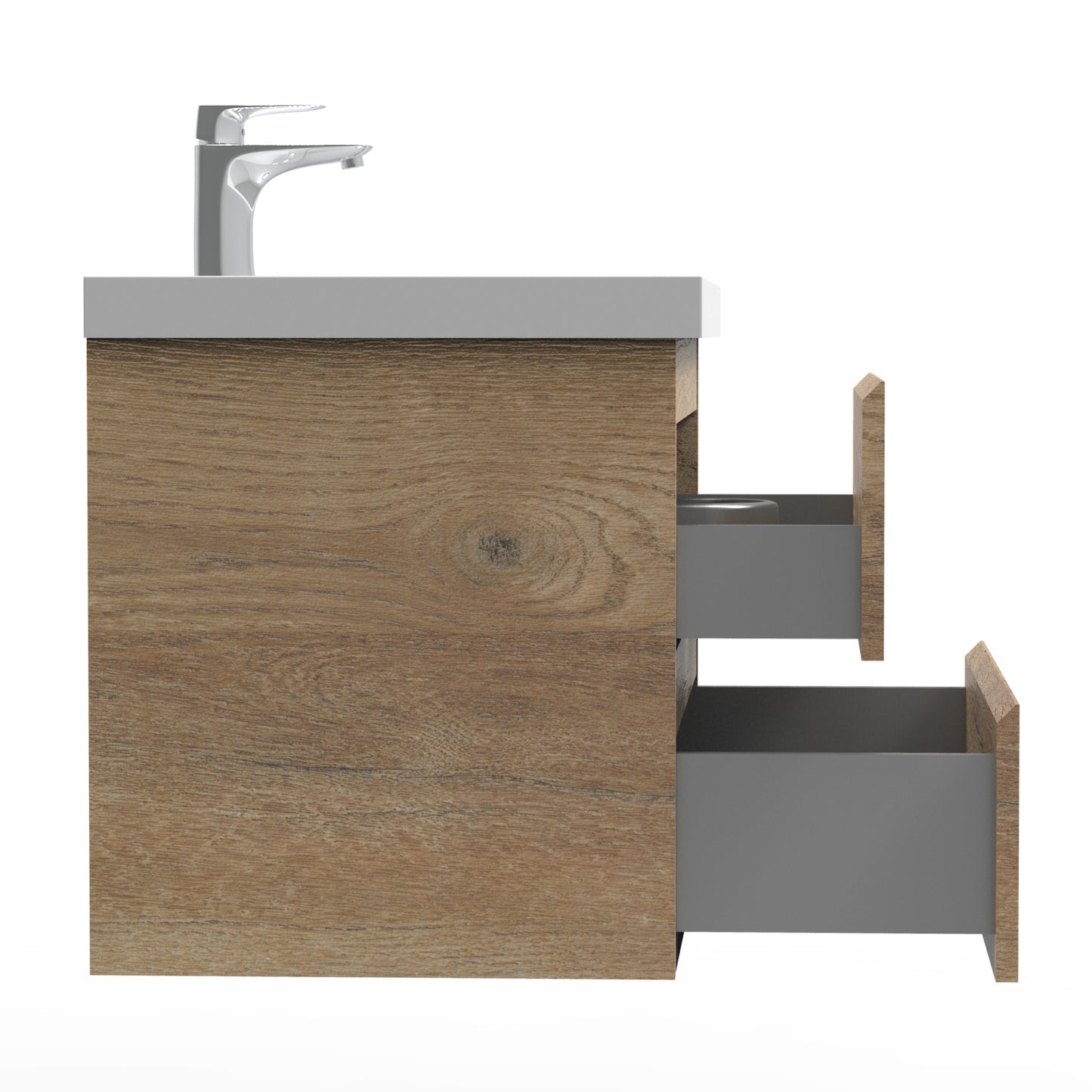 Newport Modern Design Oak Bathroom Furniture Set with Cabinet and Basin