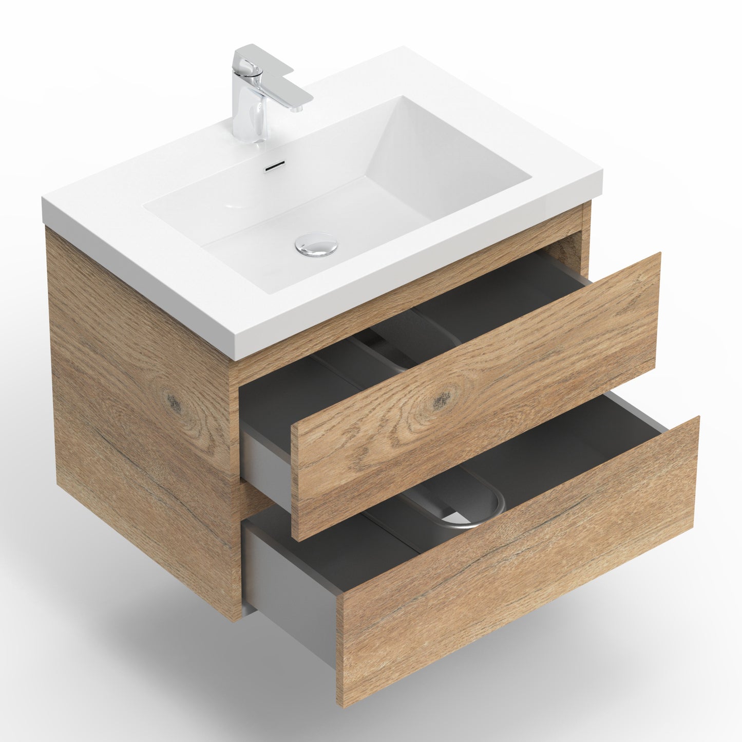 Newport Modern Design Oak Bathroom Furniture Set with Cabinet and Basin
