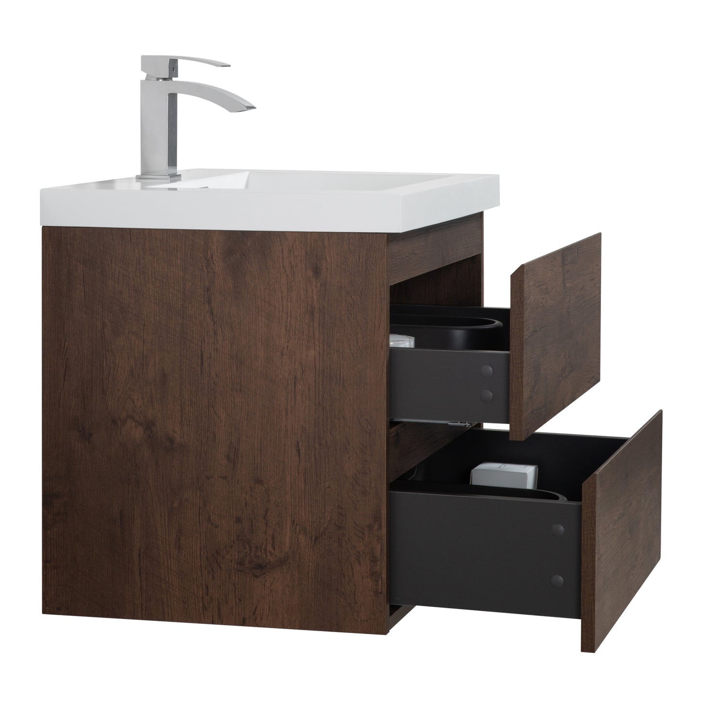 Newport Modern Design Rose Wood Bathroom Furniture Set with Cabinet and Basin