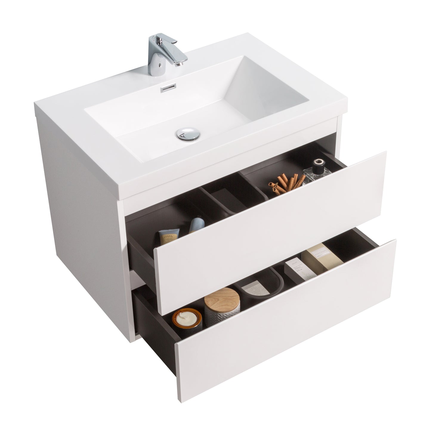 Newport Modern Design White Bathroom Furniture Set with Cabinet and Basin