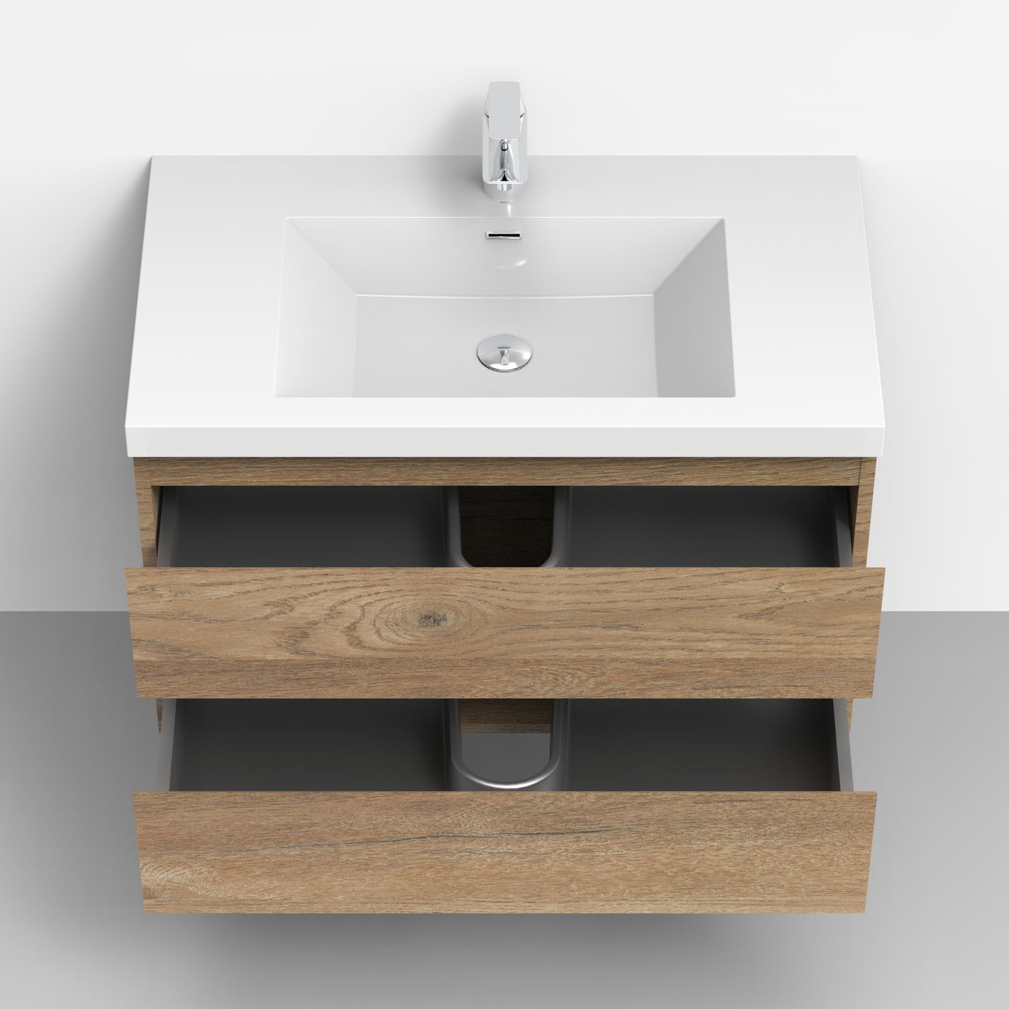 Newport Modern Design Oak Bathroom Furniture Set with Cabinet and Basin