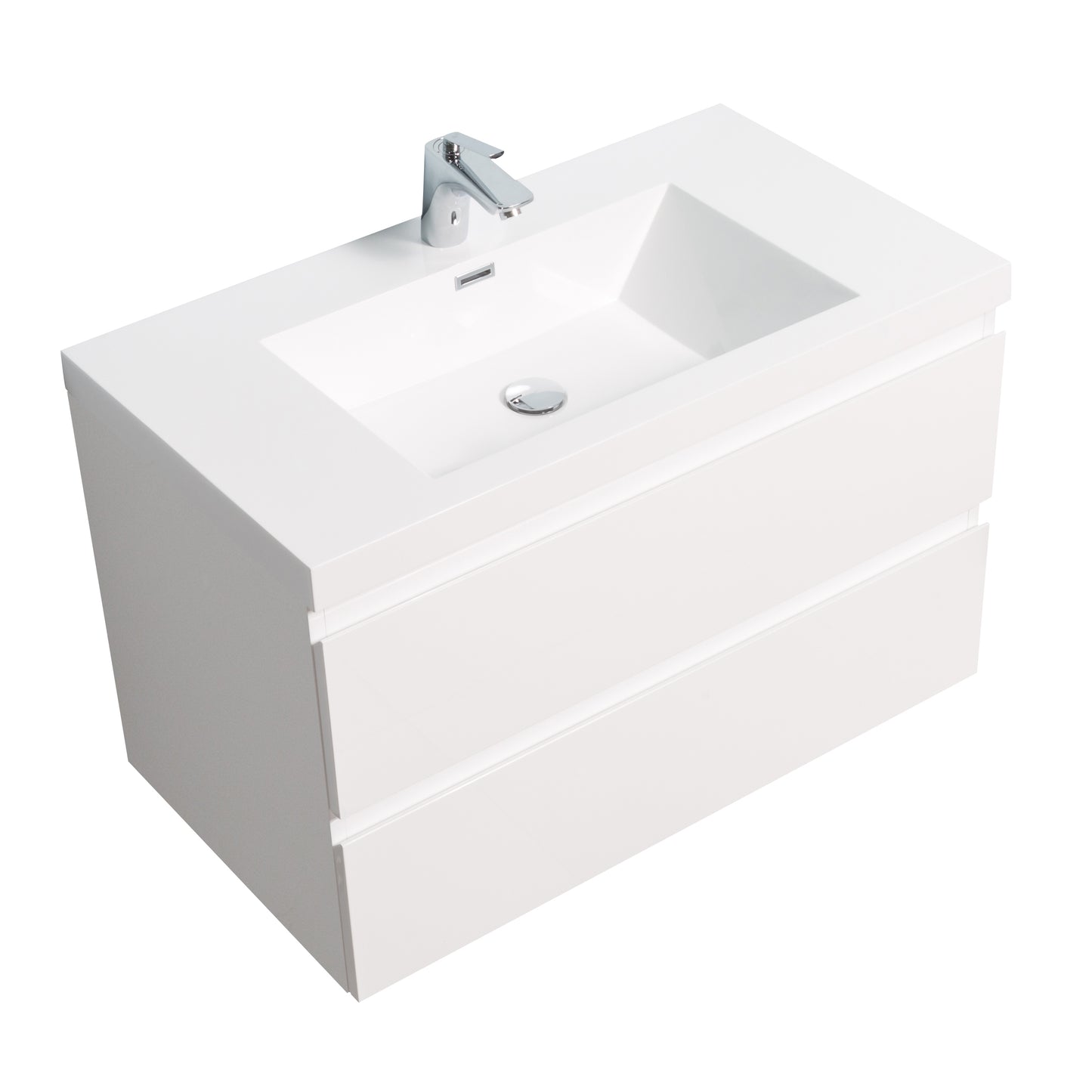 Newport Modern Design White Bathroom Furniture Set with Cabinet and Basin