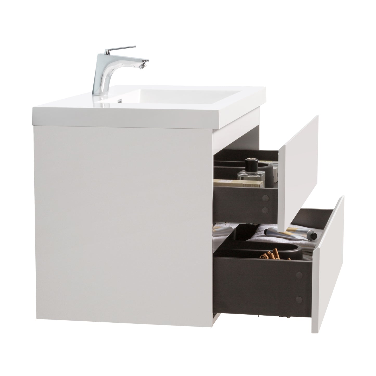 Newport Modern Design White Bathroom Furniture Set with Cabinet and Basin