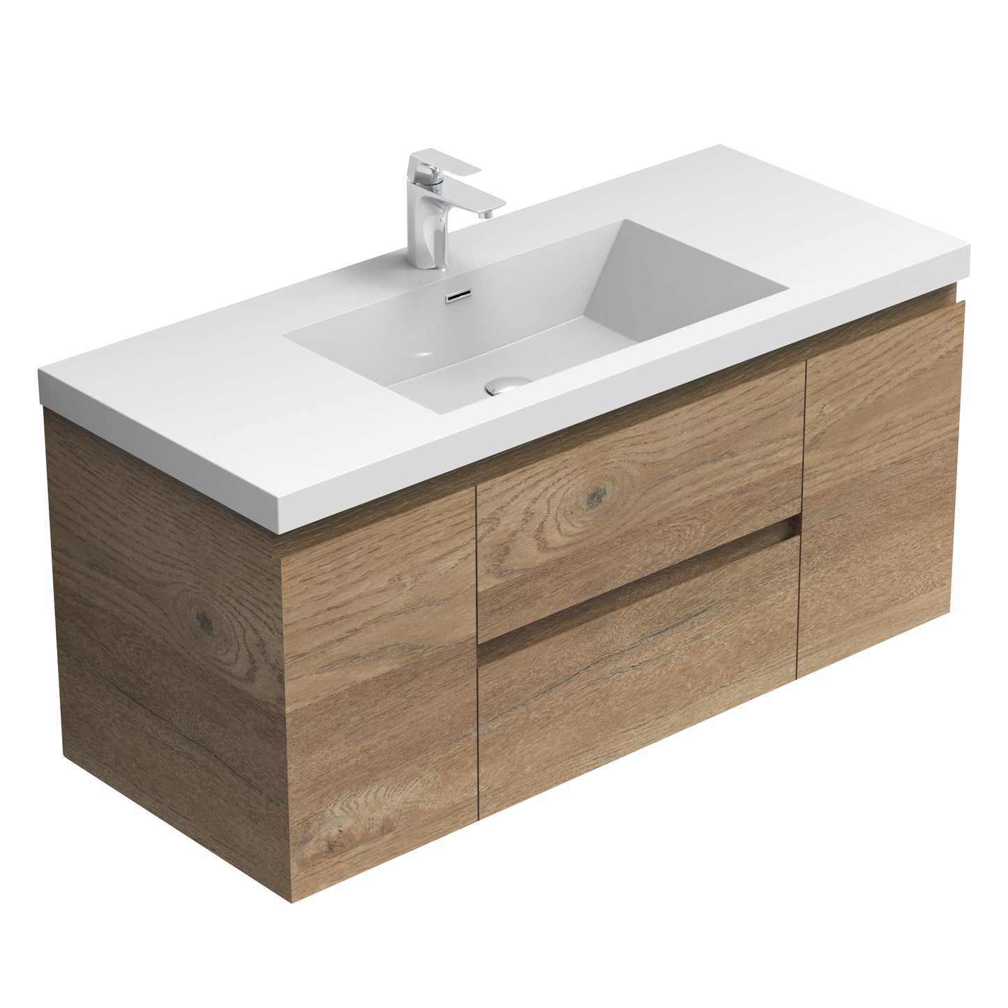Newport Modern Design Oak Bathroom Furniture Set with Cabinet and Basin