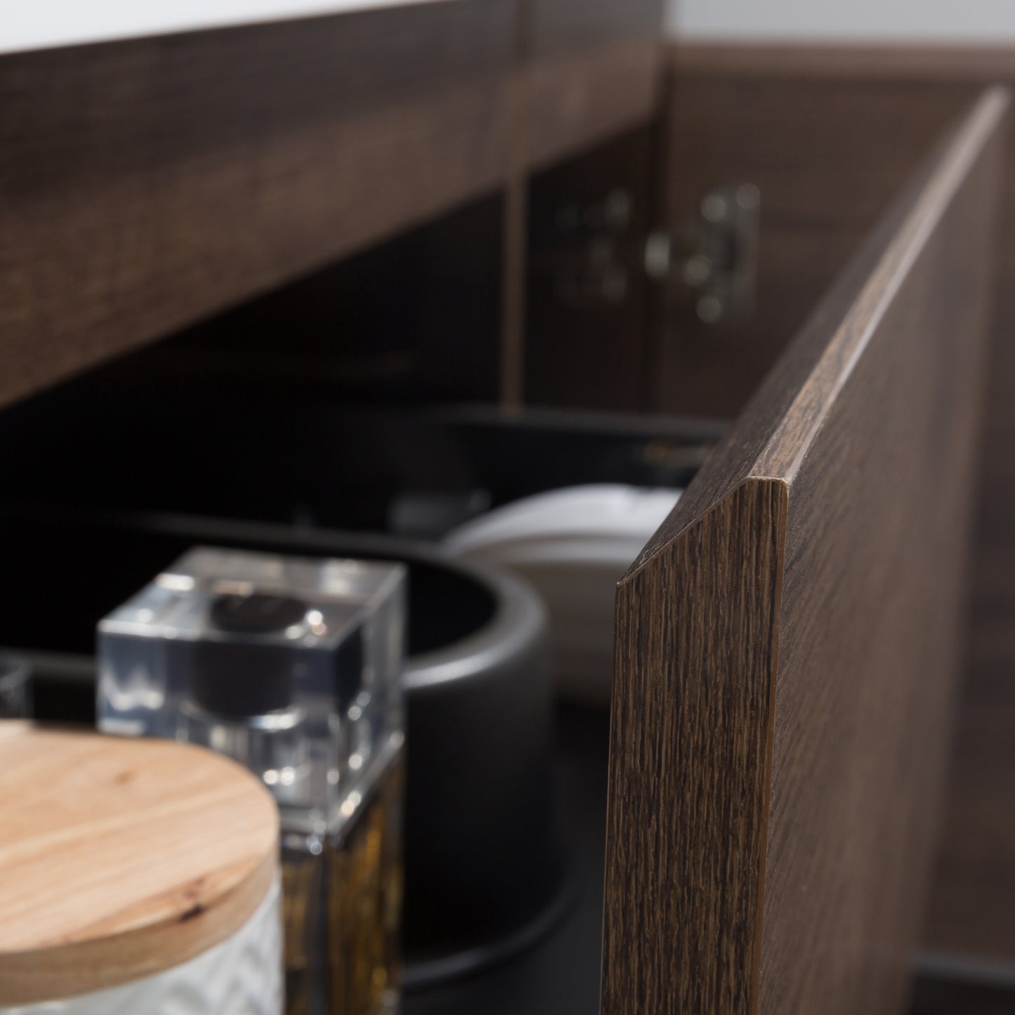 Newport Modern Design Rose Wood Bathroom Furniture Set with Cabinet and Basin
