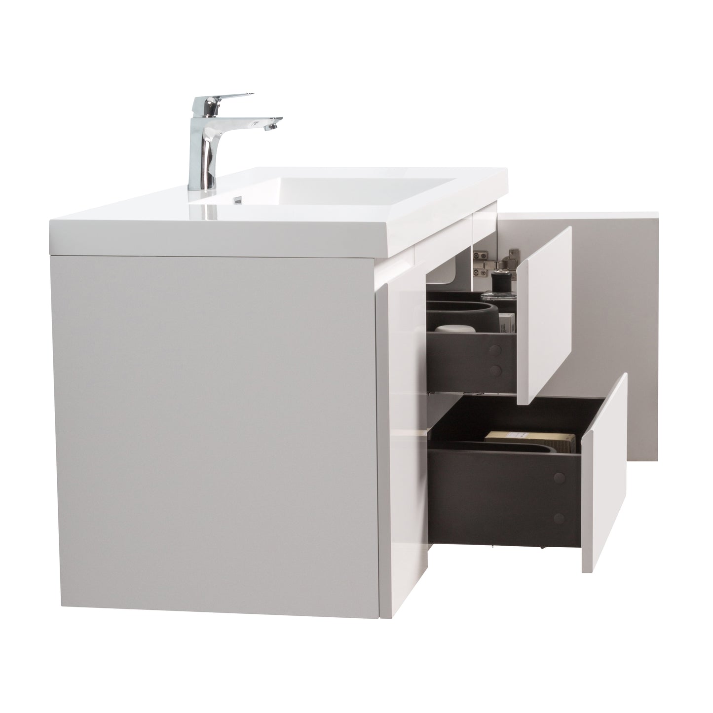 Newport Modern Design White Bathroom Furniture Set with Cabinet and Basin