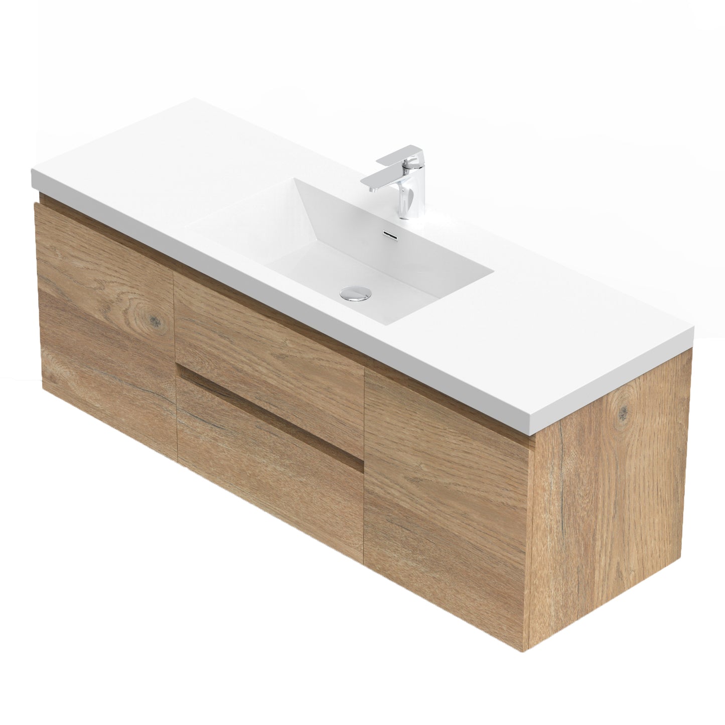 Newport Modern Design Oak Bathroom Furniture Set with Cabinet and Basin