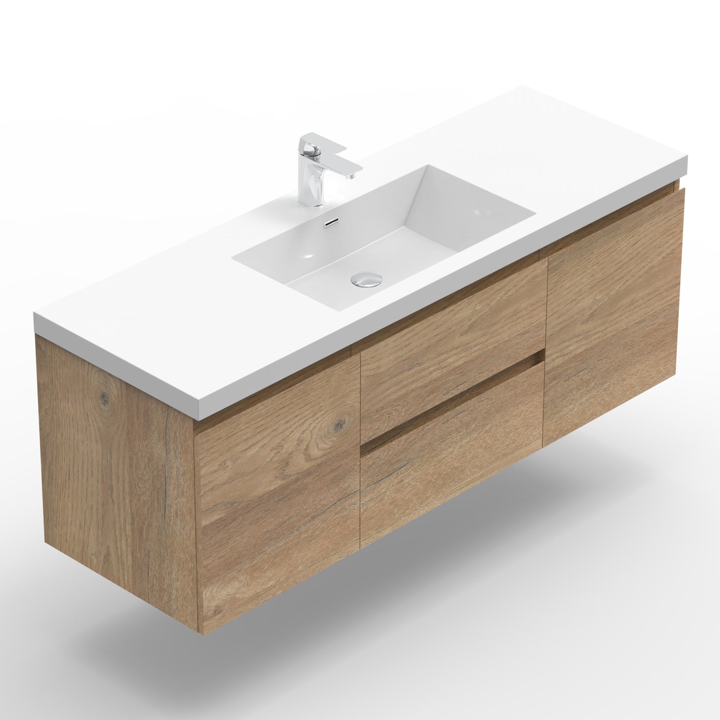 Newport Modern Design Oak Bathroom Furniture Set with Cabinet and Basin