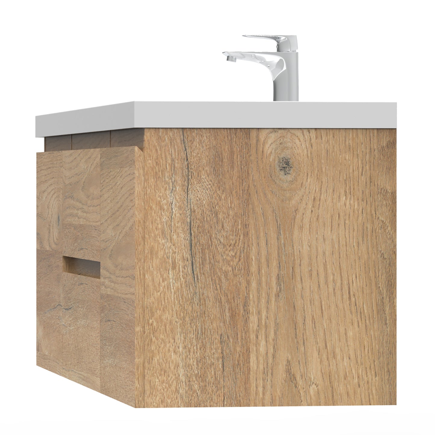 Newport Modern Design Oak Bathroom Furniture Set with Cabinet and Basin