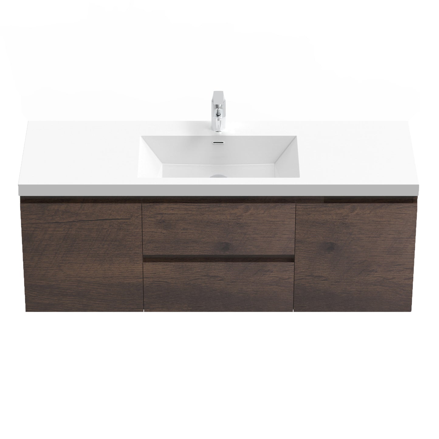Newport Modern Design Rose Wood Bathroom Furniture Set with Cabinet and Basin