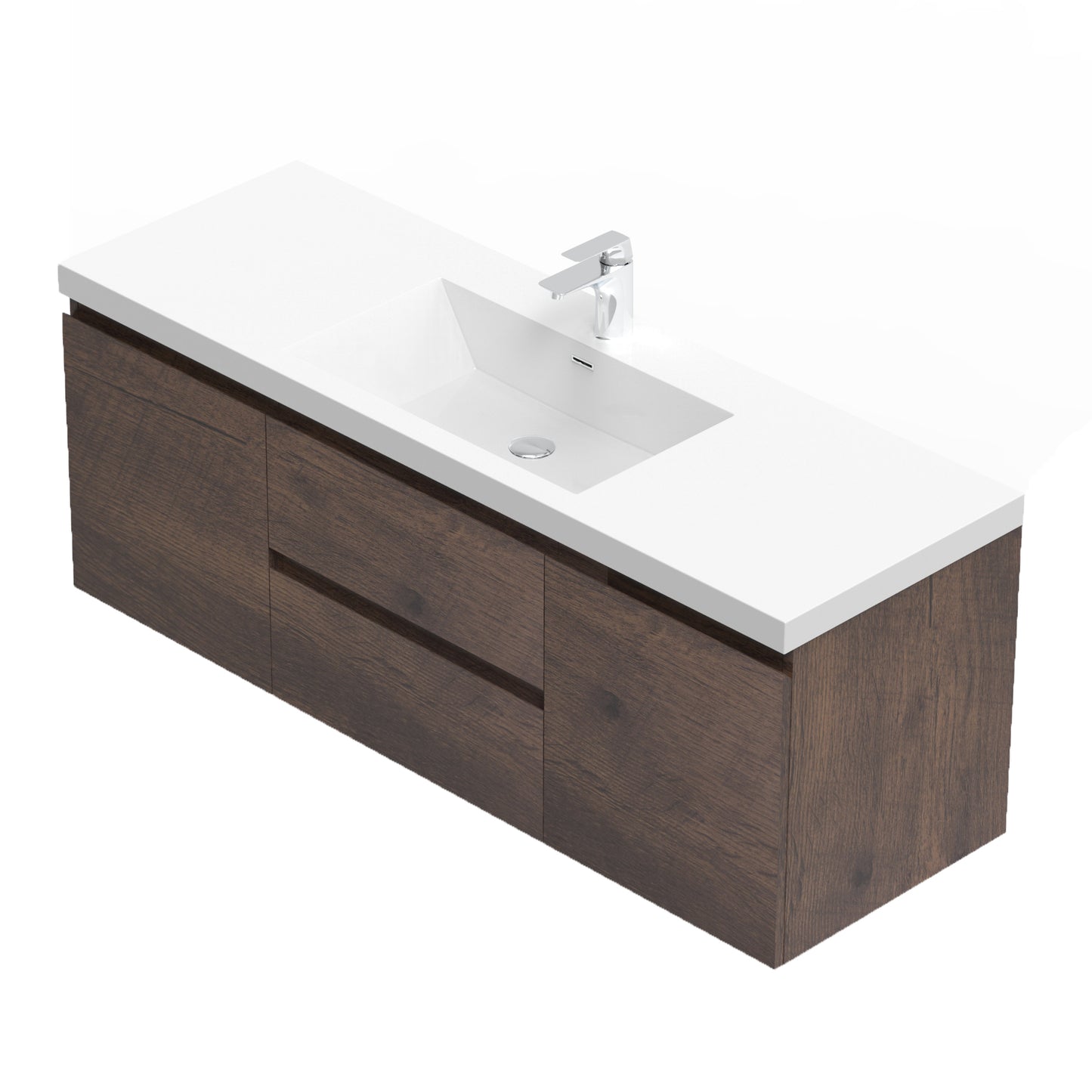 Newport Modern Design Rose Wood Bathroom Furniture Set with Cabinet and Basin