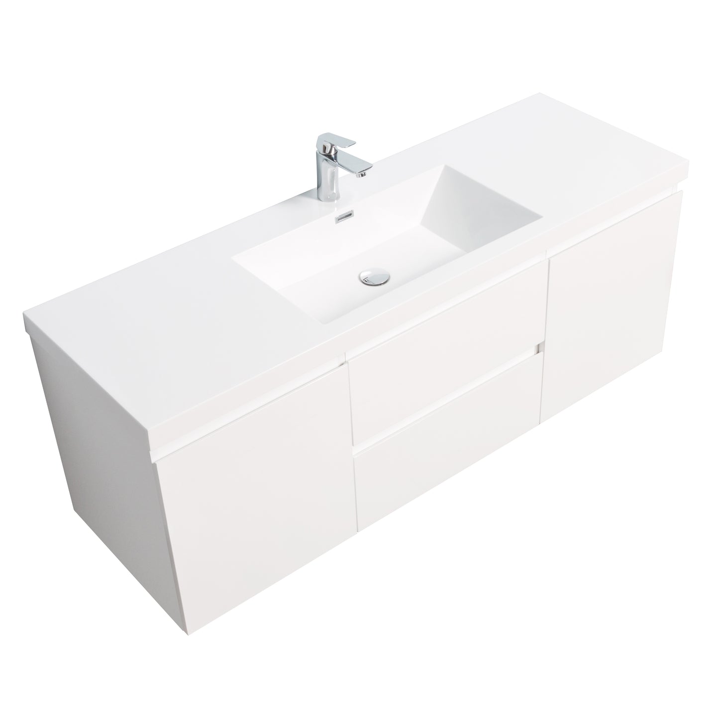Newport Modern Design White Bathroom Furniture Set with Cabinet and Basin