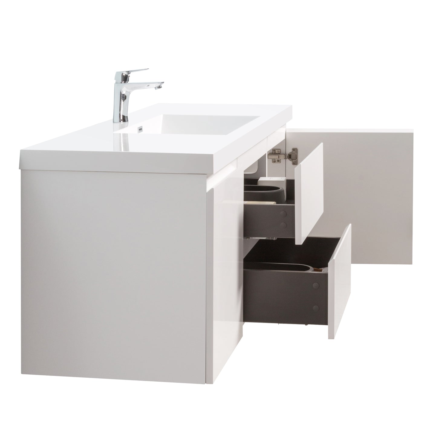 Newport Modern Design White Bathroom Furniture Set with Cabinet and Basin